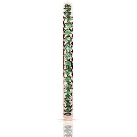 Bague Ischia Basics, saphir vert sur or rose