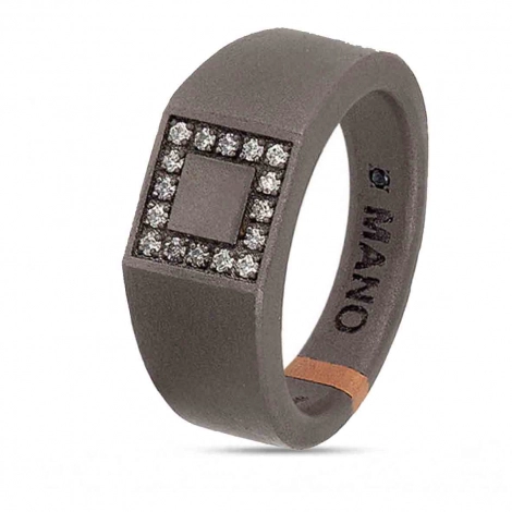 Bague Mano J Titane et Or - Diamants 