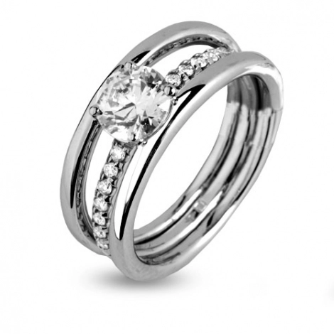 Bague or blanc diamants