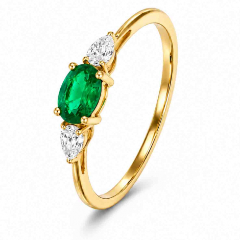 Bague Or Emeraude et diamants à combiner