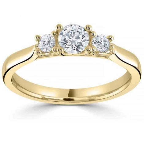 Bague or et diamant trilogie