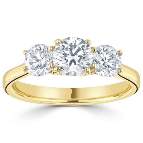 Bague or et diamant trilogie  combiner