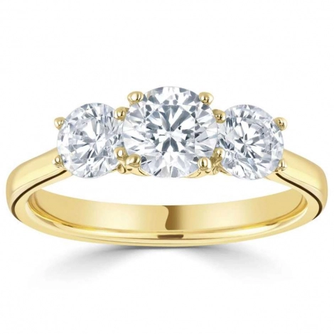 Bague or et diamant trilogie