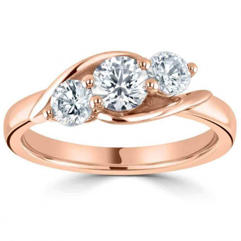 Bague or et diamant trilogie