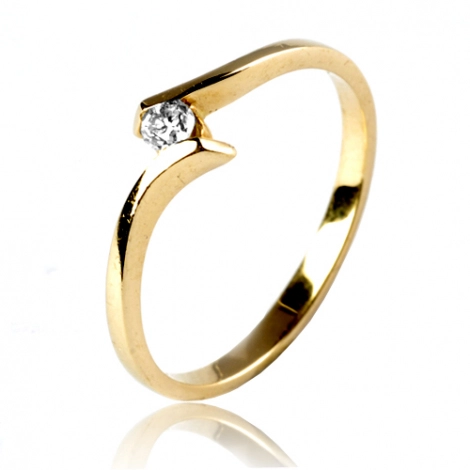 Bague or jaune diamant
