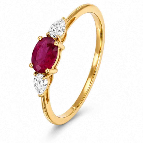 Bague Or Rubis et diamants à combiner