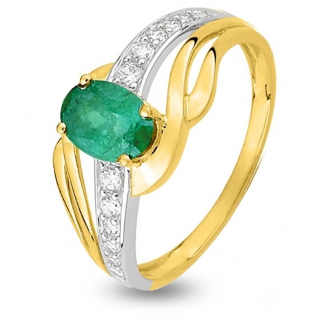 Bague oxyde et Emeraude