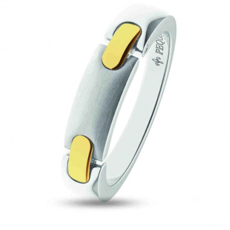 Bague Pequignet Acier et Or 5 mm