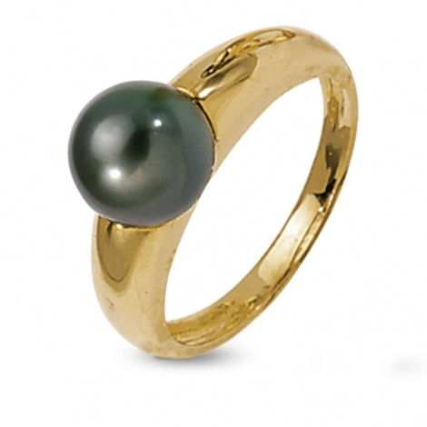Bague perle de Tahiti or jaune 8.5 mm