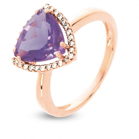 Bague en or avec Amthyste et diamant