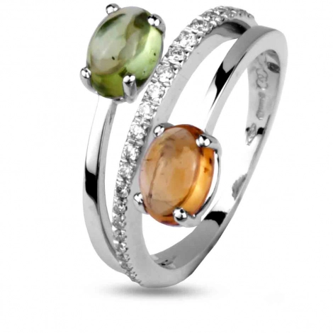 Bague Toi et Moi Citrine et Peridot