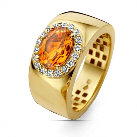 Bague Citrine et diamants