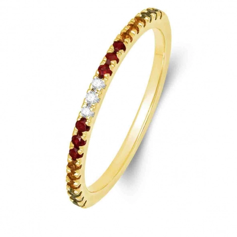 Bague Citrine - Grenat - Peridot et diamants