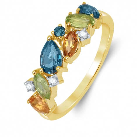 Bague Citrine - Peridot- Topaze