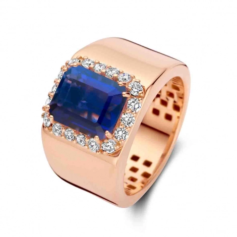 Bague Iolite et Diamants