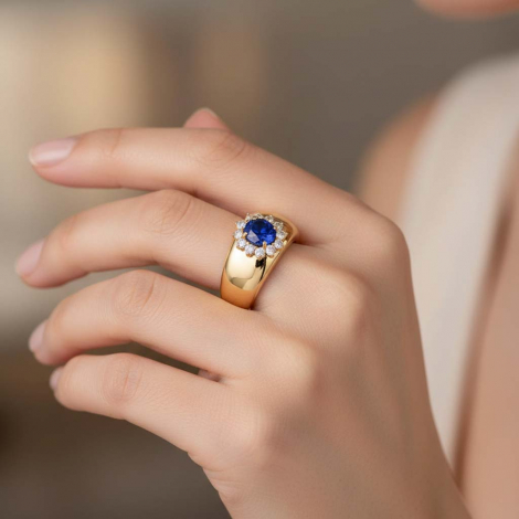 Bague Lolite et diamants