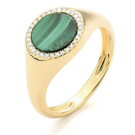 Bague Malachite et Diamants