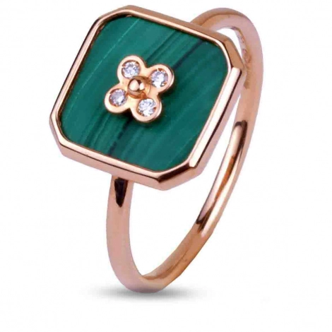 Bague Malachite et Diamants