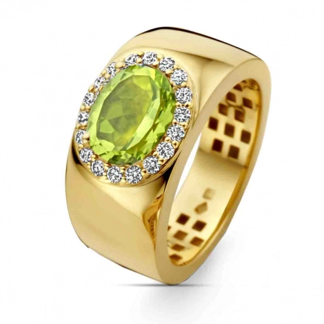 Bague Pridot et diamants