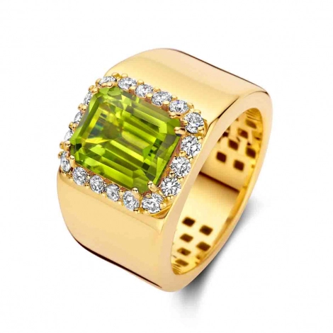 Bague Peridots et Diamants