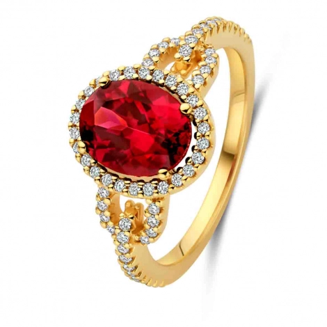 Bague rhodolite et diamants