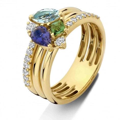 Bague Pierres fines et diamants