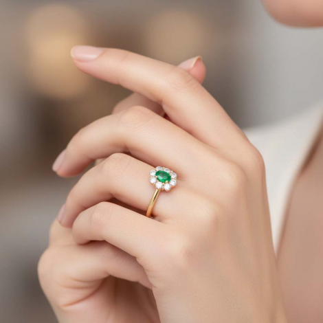 Bague Pierres fines et diamants