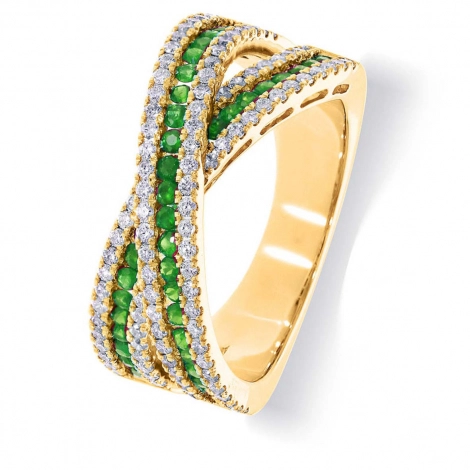 Bague Tsavorite et Diamants