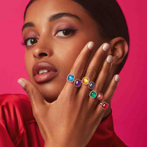 Bague prhnite sur nacre et diamants One More - Pantelleria