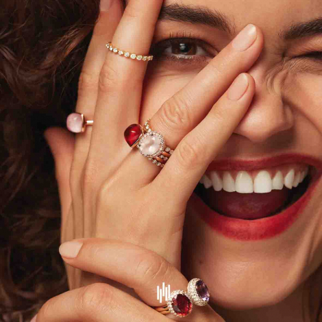 Bague Quartz et Rubis sur nacre One More - Pantelleria