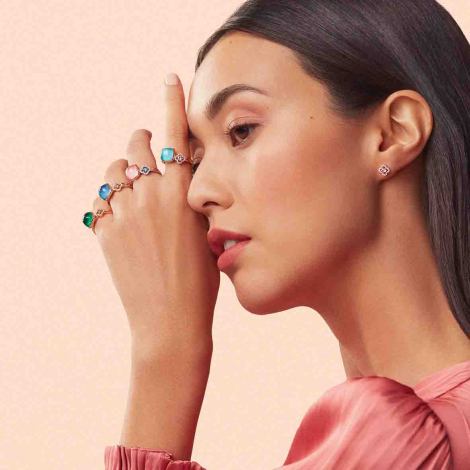 Bague Quartz et Rubis sur nacre One More - Pantelleria