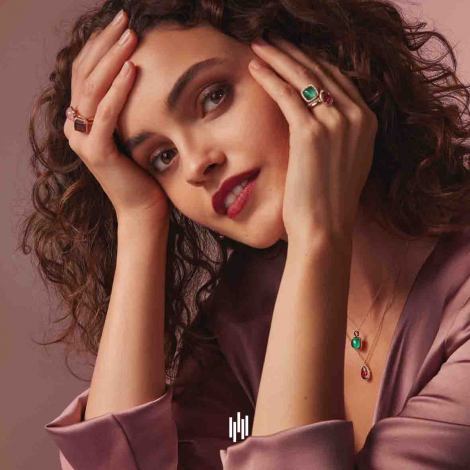 Bague Quartz et Rubis sur nacre One More - Pantelleria