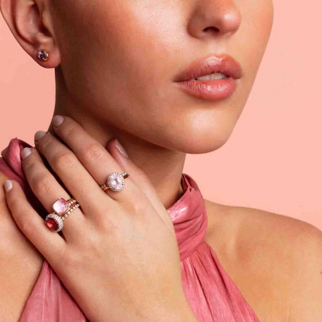 Bague Quartz et Rubis sur nacre One More - Pantelleria