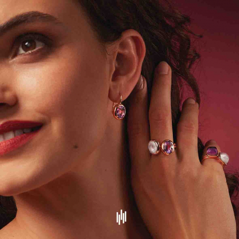 Bague Quartz et Rubis sur nacre One More - Pantelleria