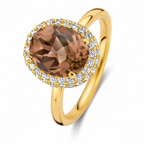 Bague Quartz Fum et diamants - One More