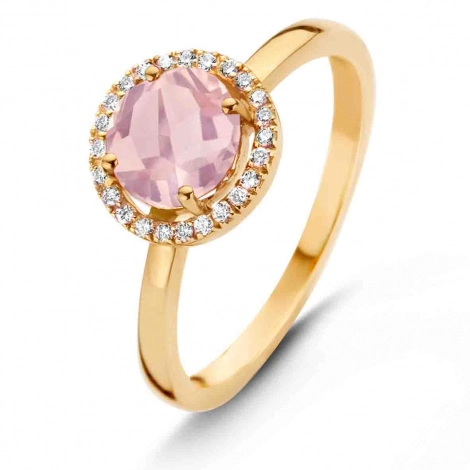 Bague quartz rose et diamants - One More