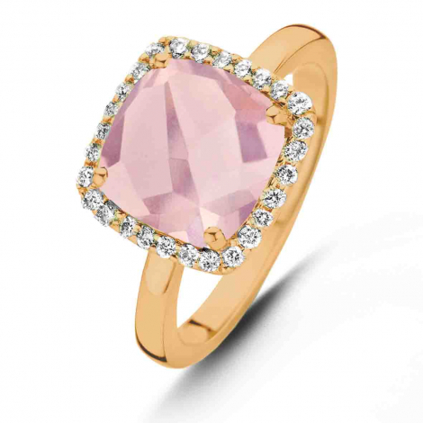 Bague quartz rose et diamants - One More