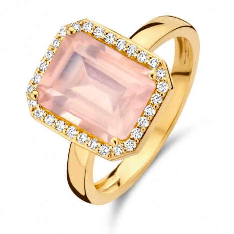 Bague quartz rose et diamants - One More
