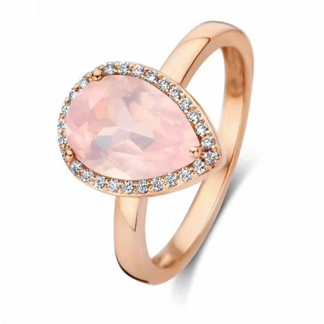 Bague quartz rose et diamants - One More