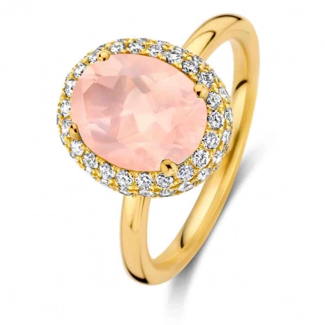 Bague quartz rose et diamants - One More