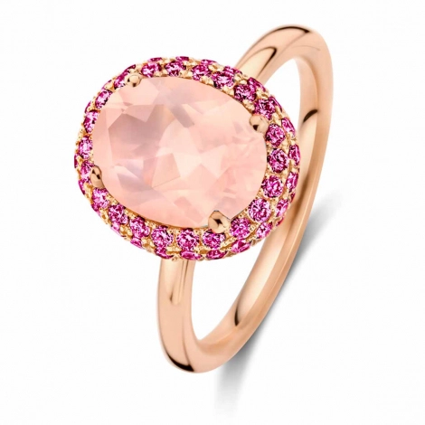 Bague Quartz Rose et Saphir Rose - One More