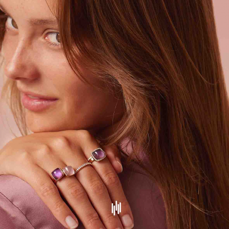 Bague Quartz Rose sur Nacre One More Pantelleria