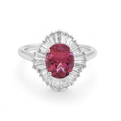 Bague Rubellite et Diamants