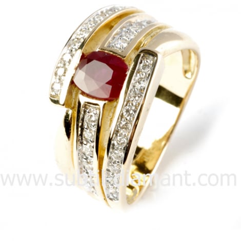 Bague rubis  combiner