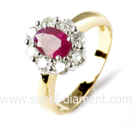 Bague rubis  combiner