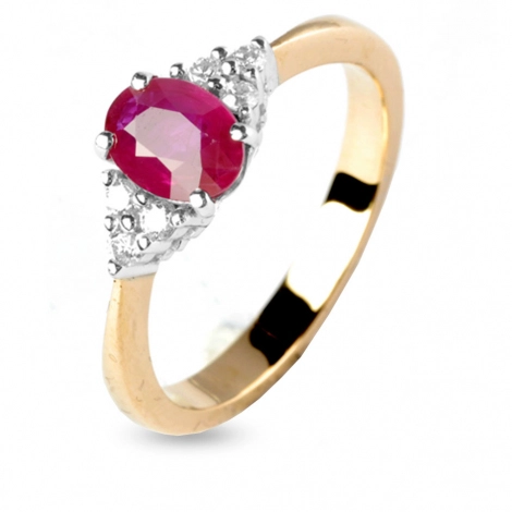 Bague rubis et diamants