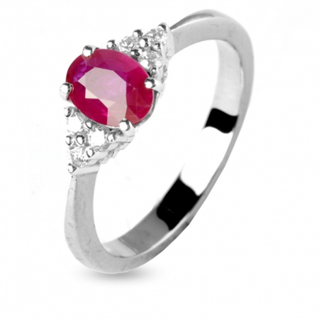 Bague rubis et diamants