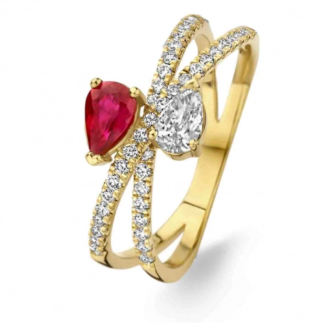 Bague Rubis et diamants