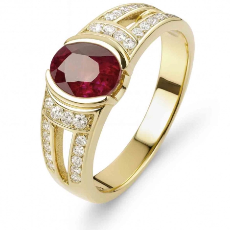 Bague rubis et Diamants