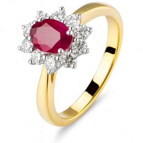 Bague rubis et diamants